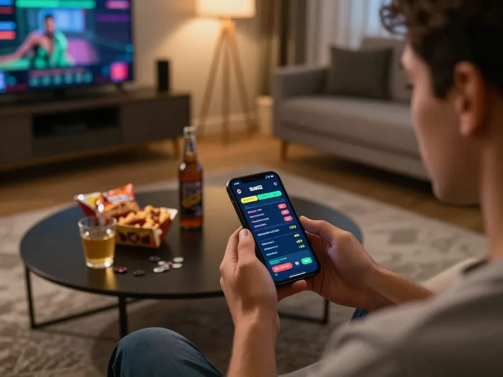 Engaging session of online betting with Sun52 app on smartphone, showcasing social gaming atmosphere.