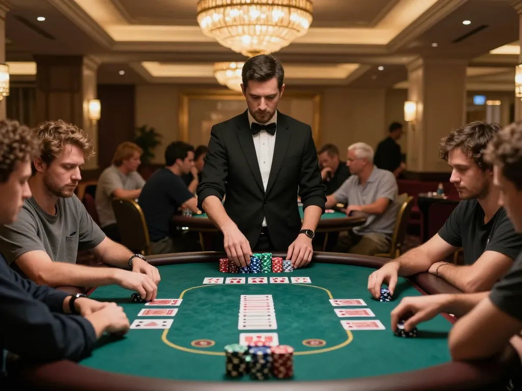 Players engaged in a thrilling poker game at uk88 com, showcasing strategic gameplay and intense competition.