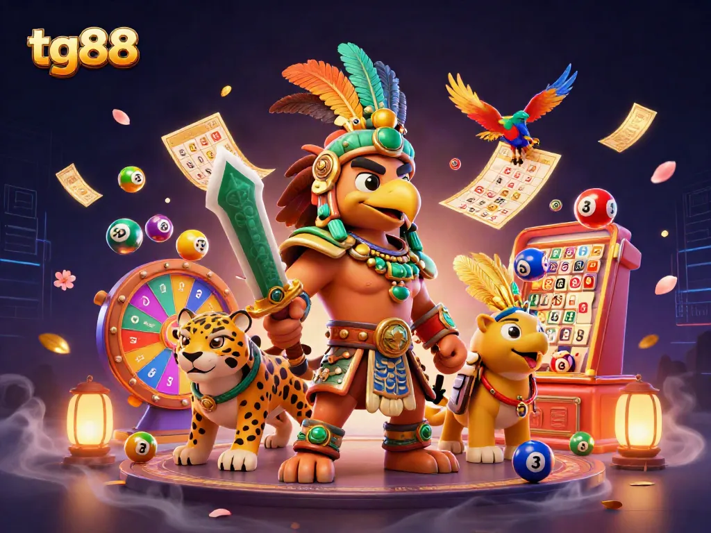 Experience thrilling gameplay at tg88 with dynamic lottery elements in a vibrant 3D scene.