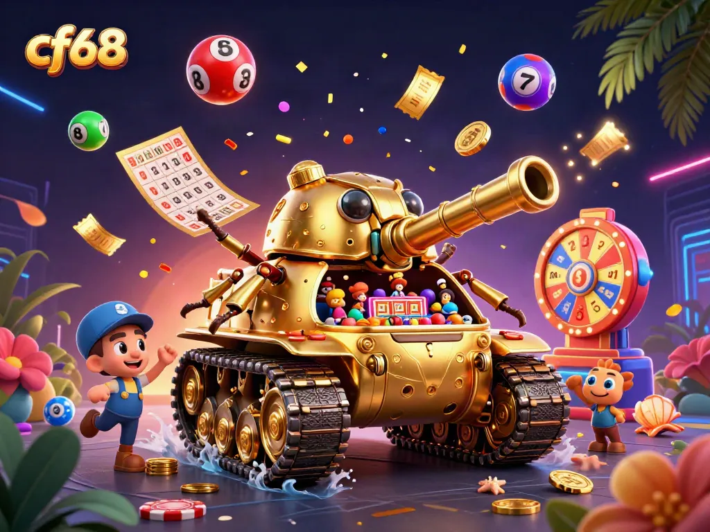 Experience cf68's thrilling miniature casino adventure featuring a golden beetle tank with dynamic lottery elements.