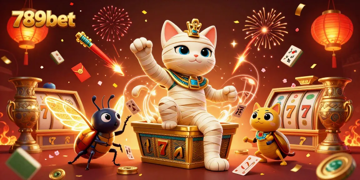 Engage in thrilling casino games with 789bet's immersive Egyptian-themed illustration.