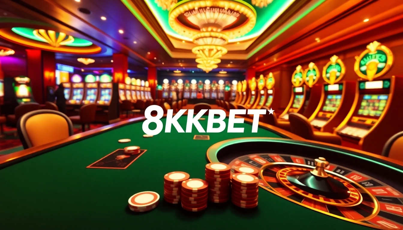 Players enjoying a thrilling gaming experience at 8KBET's luxurious online casino.