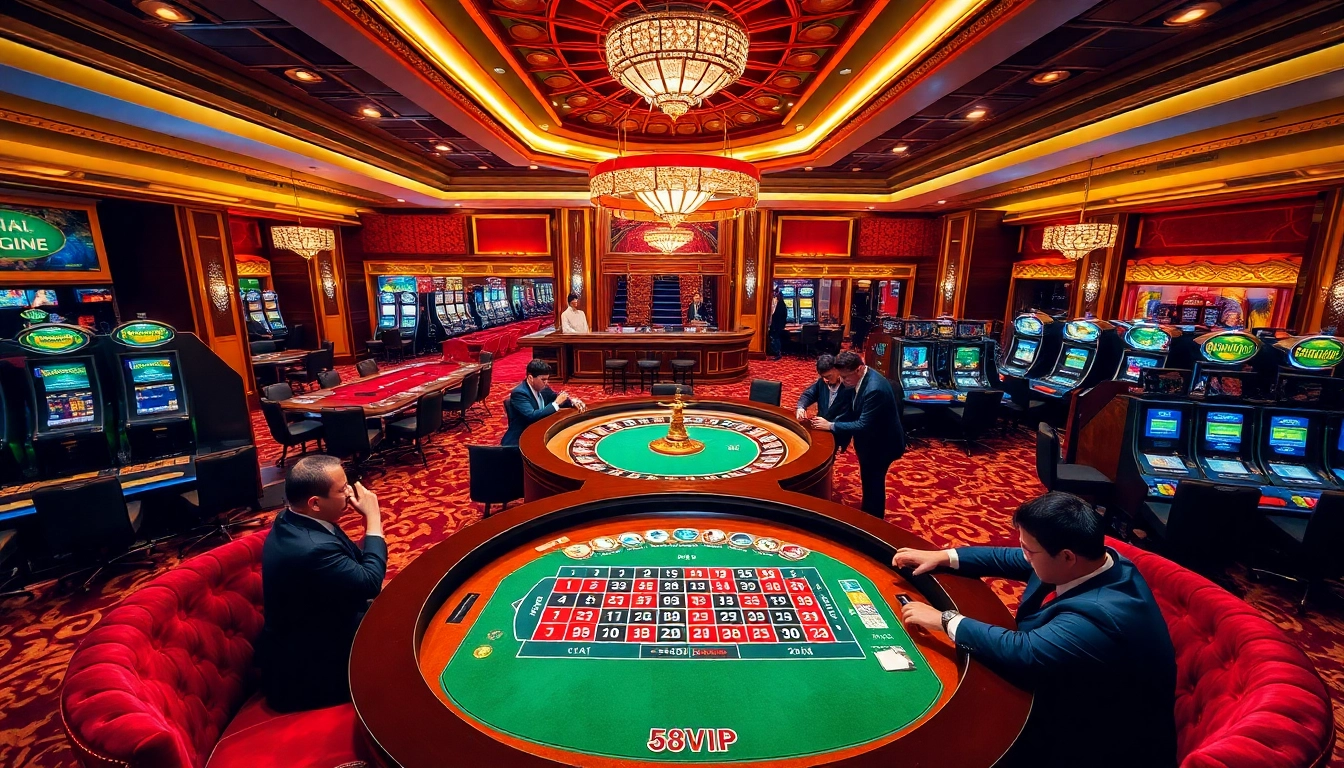 Players enjoying a thrilling roulette game at Nhà Cái 68VIP casino, embodying excitement and luxury.