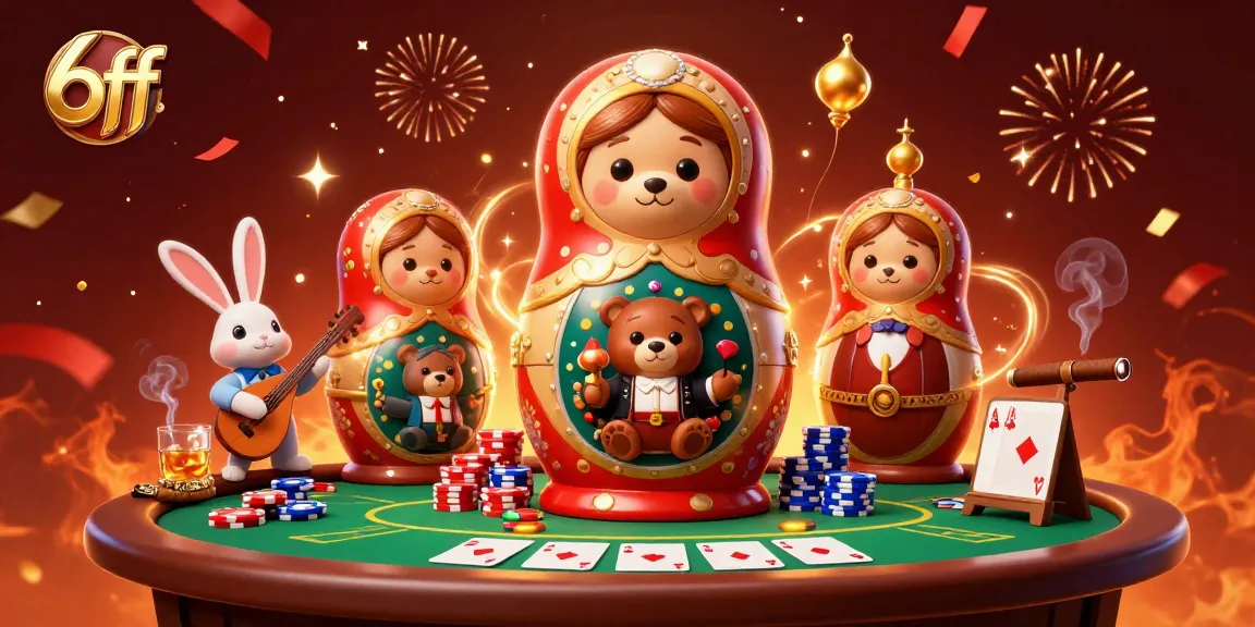 Engage with 6ff's immersive casino environment featuring vibrant characters and dynamic game elements.