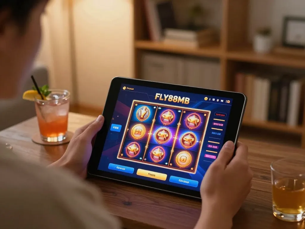 Play a strategic slot game on fly88mb app in a cozy home setup.