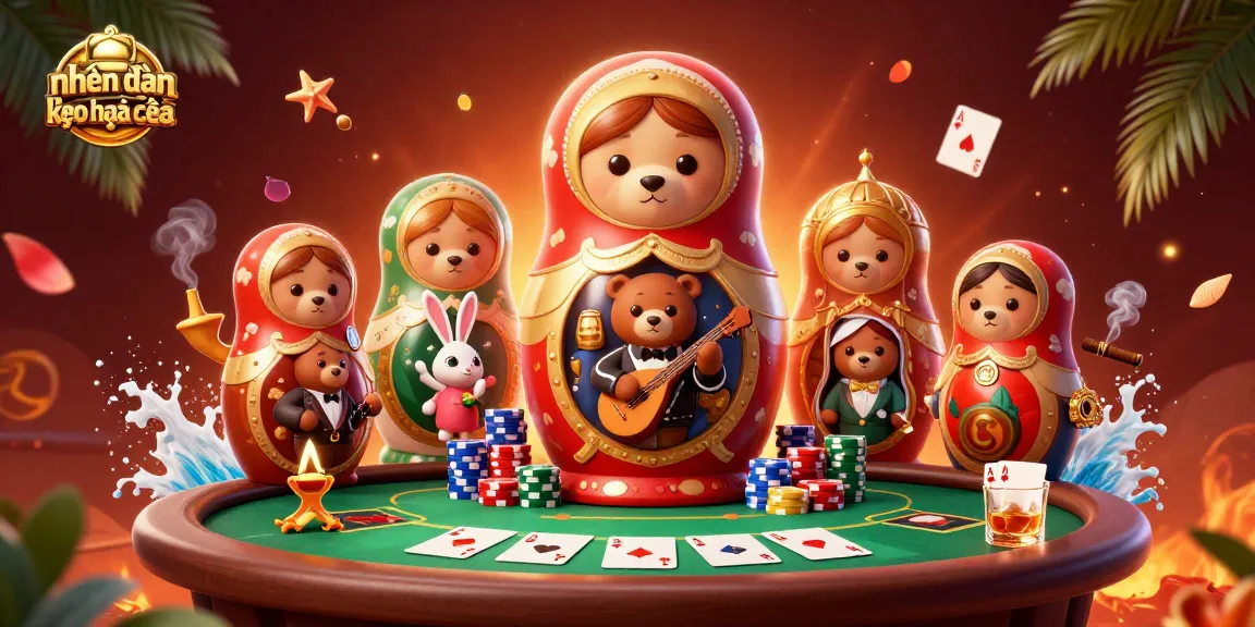 Experience nhận định kèo nhà cái with playful bears, poker chips, and vibrant casino elements in a beautifully crafted scene.