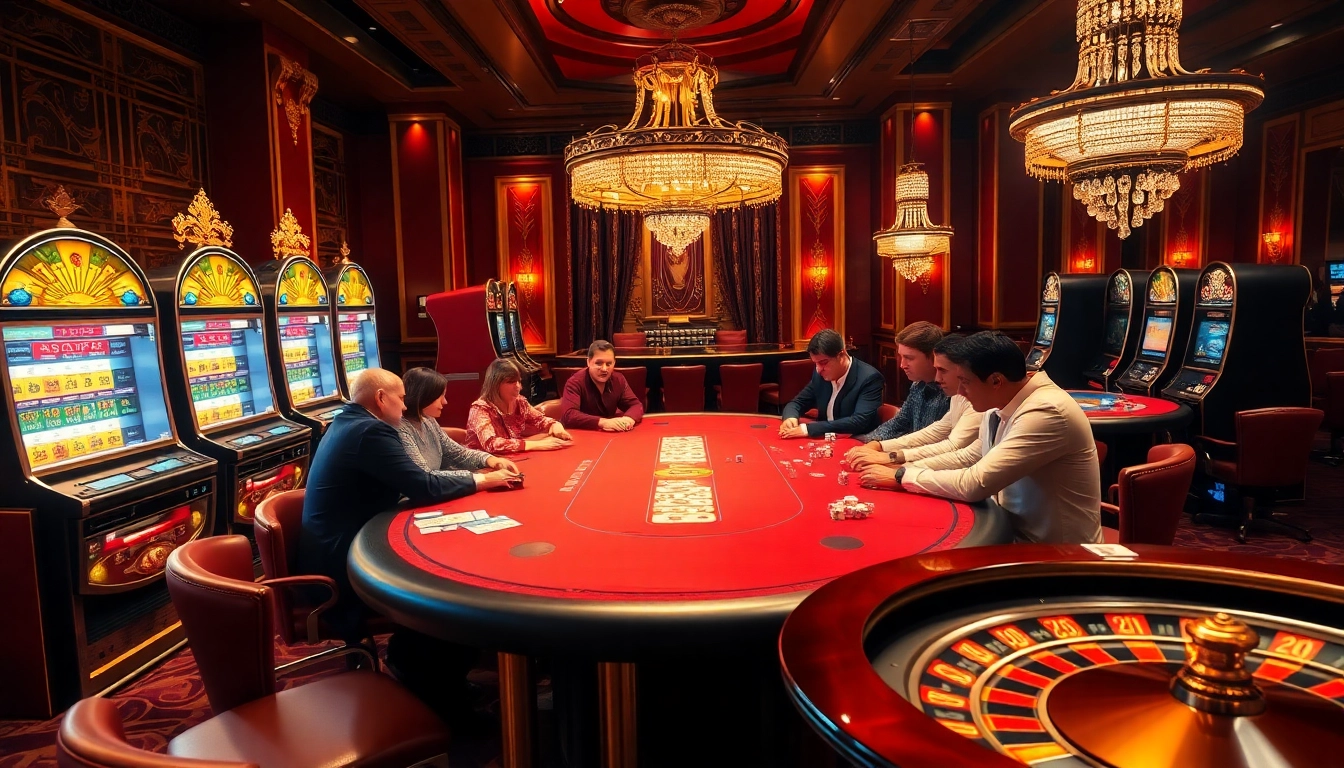 Players at a luxurious poker table enjoying the thrill of 68VIP casino games.