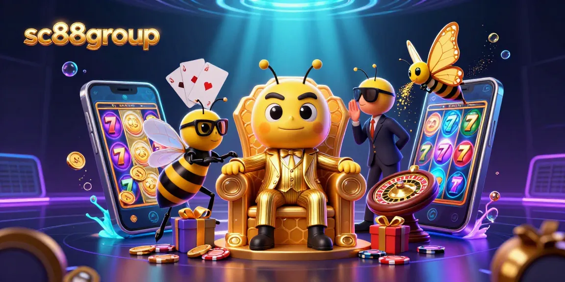 Engage with vibrant gameplay at sc88group: a dynamic casino scene featuring a bumblebee mob boss and rich slot game elements.