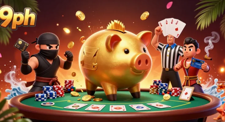 Witness 9ph players battling for chips in an exciting poker scene with colorful graphics.
