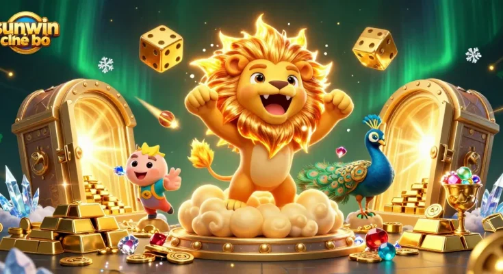 Experience exhilarating wins at sunwin chính chủ with vibrant 3D casino elements and golden treasures.