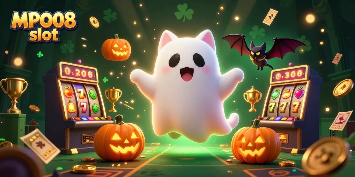Experience MPO08 slot with a friendly ghost cat and vampires immersed in a haunted casino.