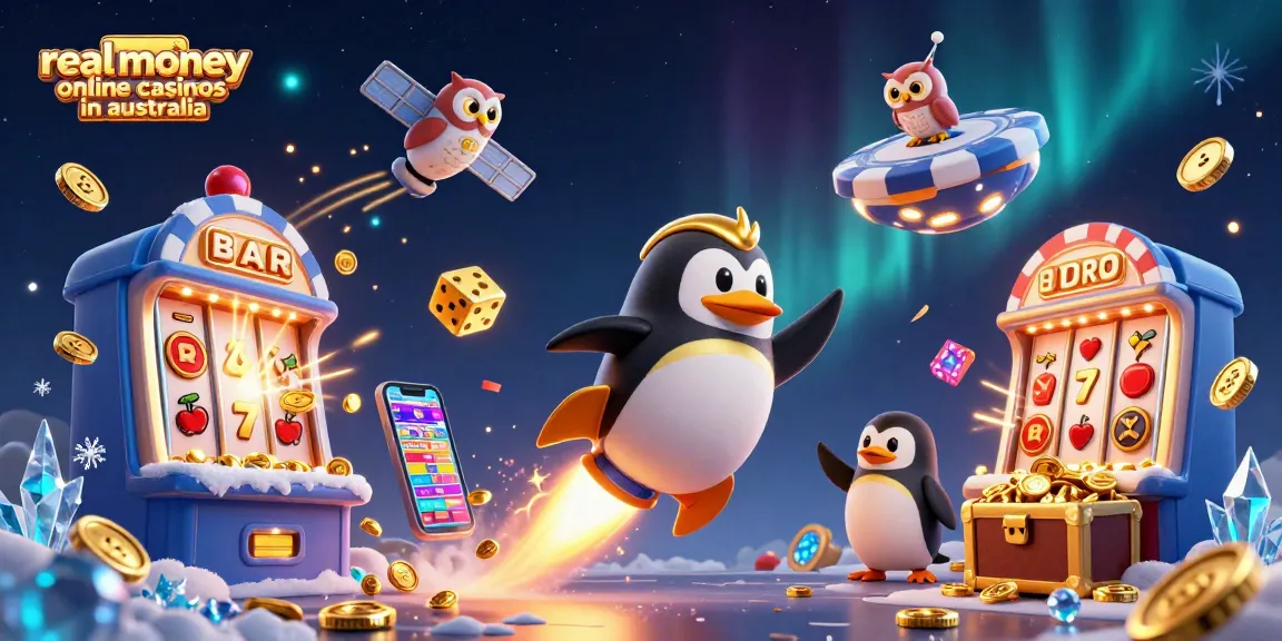 Experience excitement at real money online casinos in australia with vibrant 3D casino elements.
