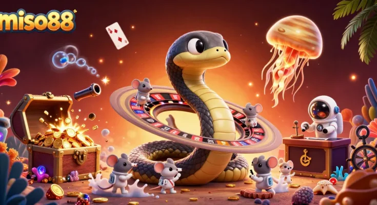 Experience thrilling gameplay at miso88 with dynamic scenes of cosmic gambling adventures and underwater treasures.