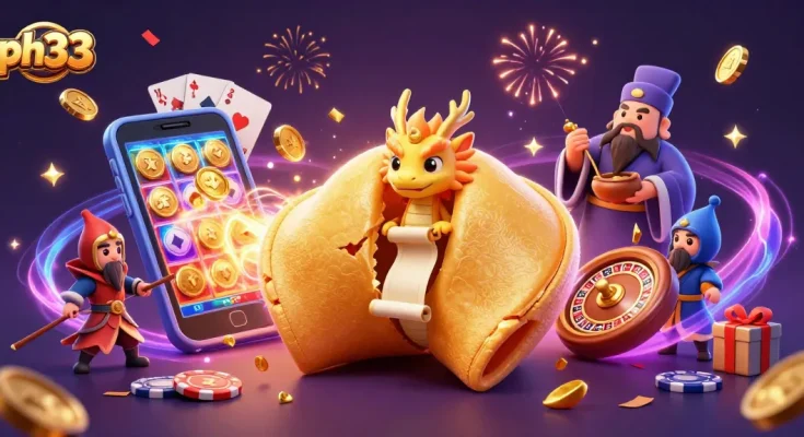 Win big at ph33 with exciting games and vibrant casino elements in a dynamic 3D illustration.