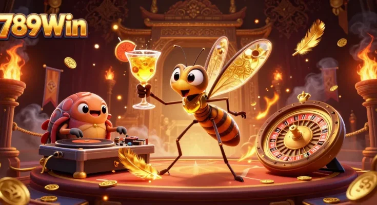 Experience the thrill with 789Win’s colorful and engaging casino mascot scene.