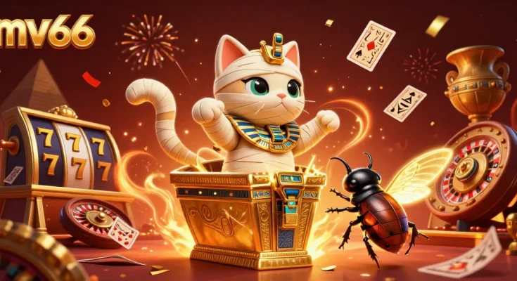 Experience thrilling casino adventures at mv66, featuring lively mummy characters and vibrant gaming elements.